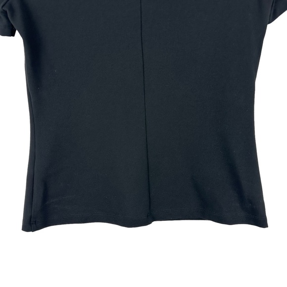 ALEXIS Sz M Women's Black Bissette Short Sleeve Mock Neck Top - Picture 10 of 13